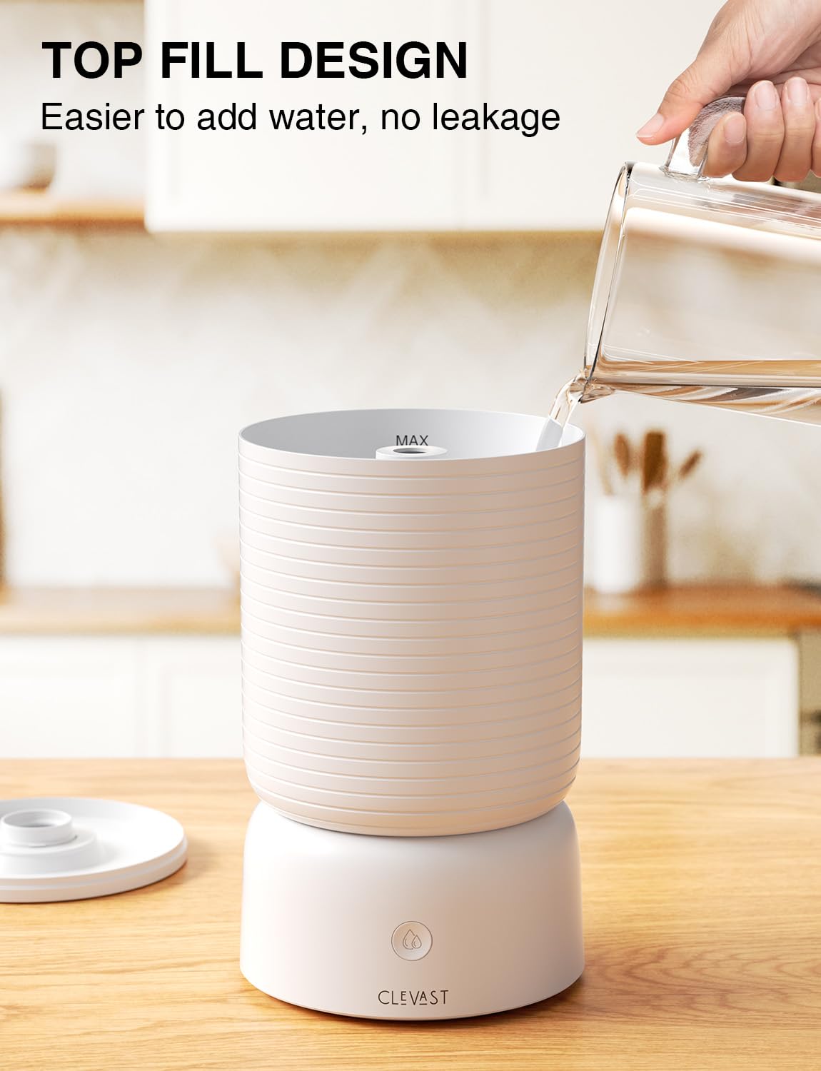 CLEVAST Smart Humidifiers for Bedroom, 1 Gal/4L Cool Mist Top Fill Humidifier with Essential Oil Diffuser, Quiet Operation for Baby Nursery, Home, Office, Large Room, Works with Alexa/Google Assistant