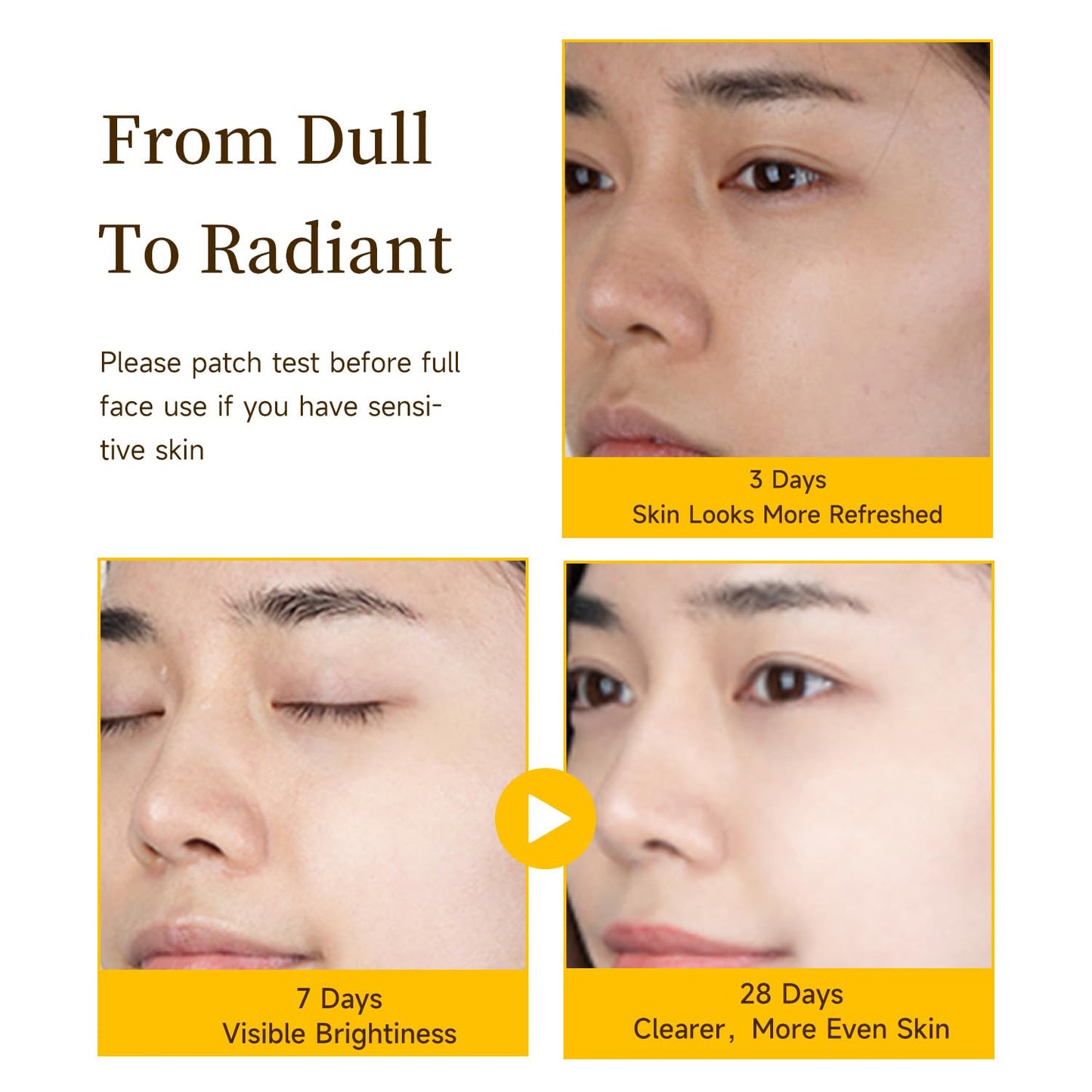 Vitamin C Brightening Serum for Face, Antioxidant Hydrating Ampoules with Glutathione, Niacinamide & Hyaluronic Acid, Daily Skincare for Uneven Tone, Dark Spots & Sensitive Dry Skin, 1.2ml x 30