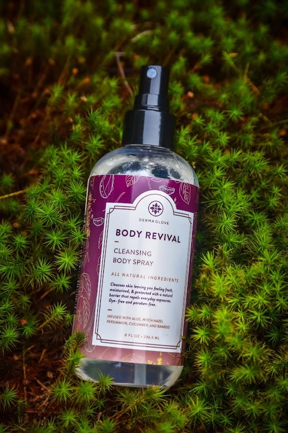 DERMAGLOVE Body Revival - Showerless Cleansing Mist, Portable Shower & Rinse-Free Hygiene Spray - 8 Fl Oz (Pack of 1)