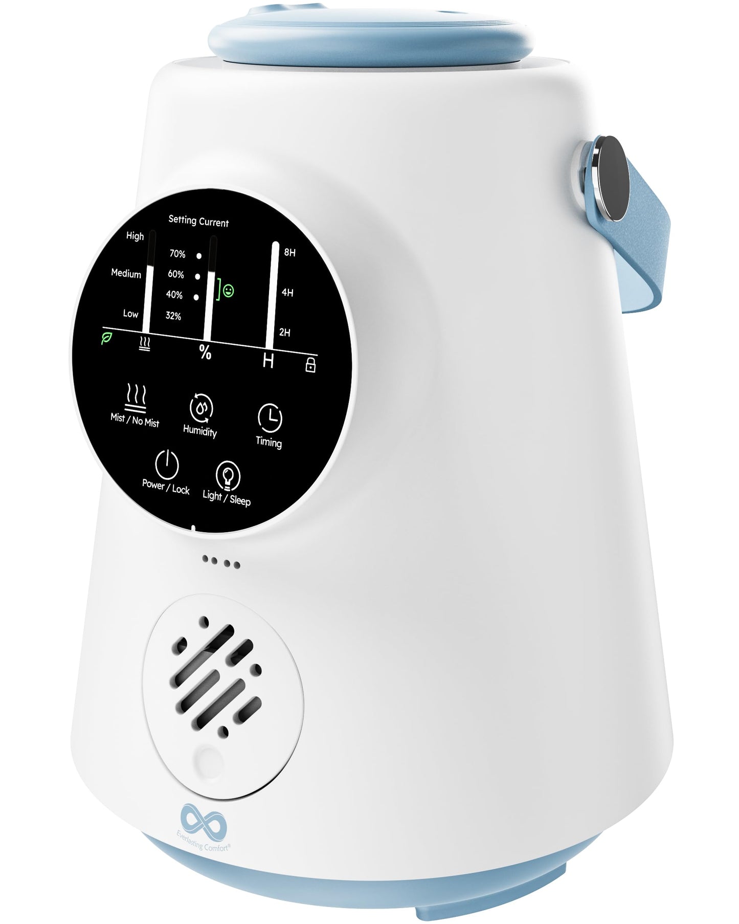 Everlasting Comfort 2.5L Top Fill Humidifier – Upgraded Easy to Clean 20HR Runtime Cool Mist Air Moisturizer for Bedroom, Home, Nursery & Large Room, Whisper-Quiet Soothing Hydration for Baby & Kids