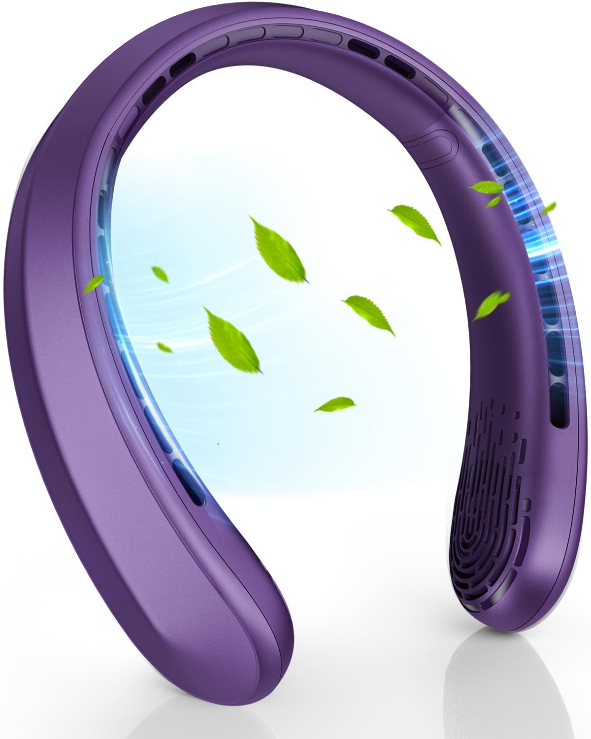 Neck Fan, Portable Fan around Neck, 5200 mAh Battery Operated Wearable Personal Fan with USB Rechargeable, 3 Wind Speed, Fast Cooling, Ultra Quiet, Bladeless, Headphone Design for Travel