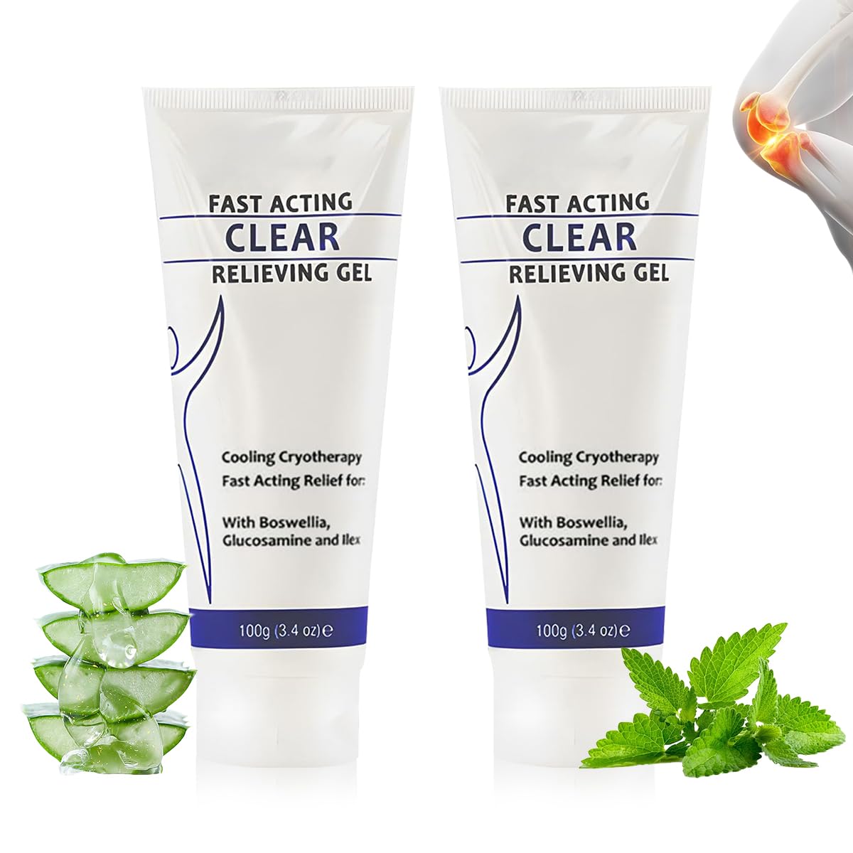 Soothing Cooling Gel 100g,Relieving Body Gel Muscle Tension,Sports Soothing Cooling Body Care Lotions with Menthol and Frankincense,Fast Absorbing for Women and Men