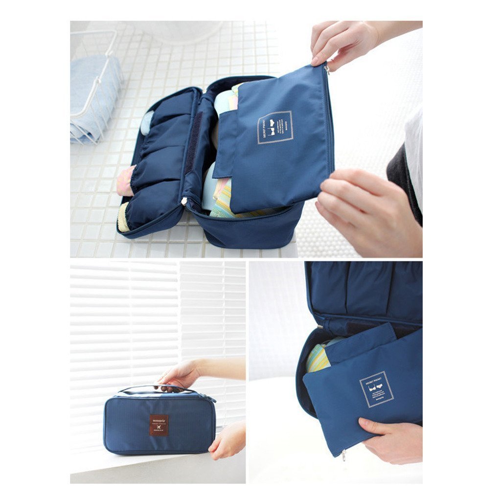 vanki 1 pc Portable Travel Drawer Dividers Closet Organizers Bra Underwear Storage Bag,Pink