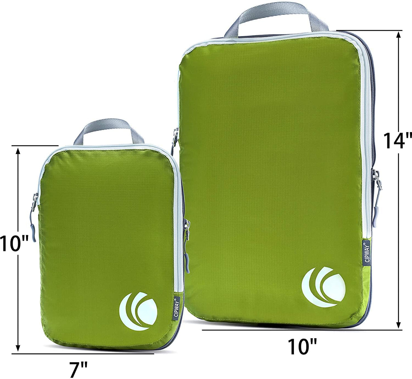 Cipway Compression Packing Cubes Set, Ultralight Expandable Travel Packing Organizers for Carry on Luggage (Green 3pcs)