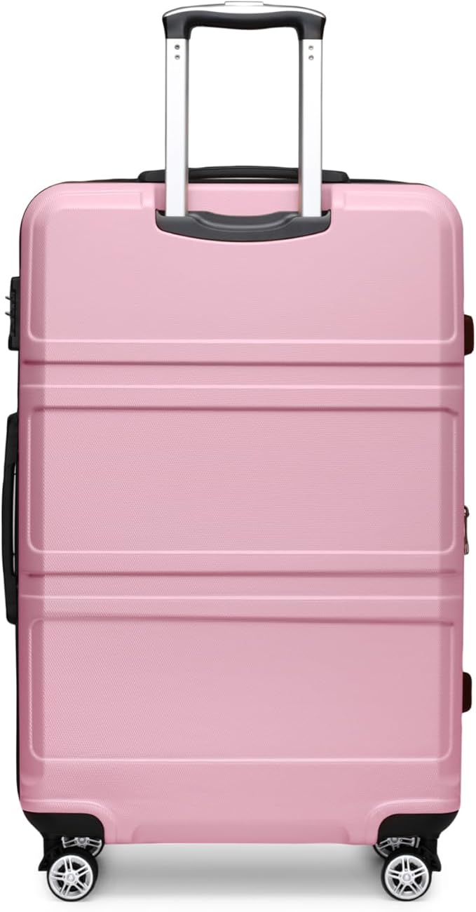 Kono 28 Inch Luggage Expandable Suitcase Lightweight with Spinner Wheels TSA Lock Hardside Large Checked Luggage Durable Rolling Suitcase Pink