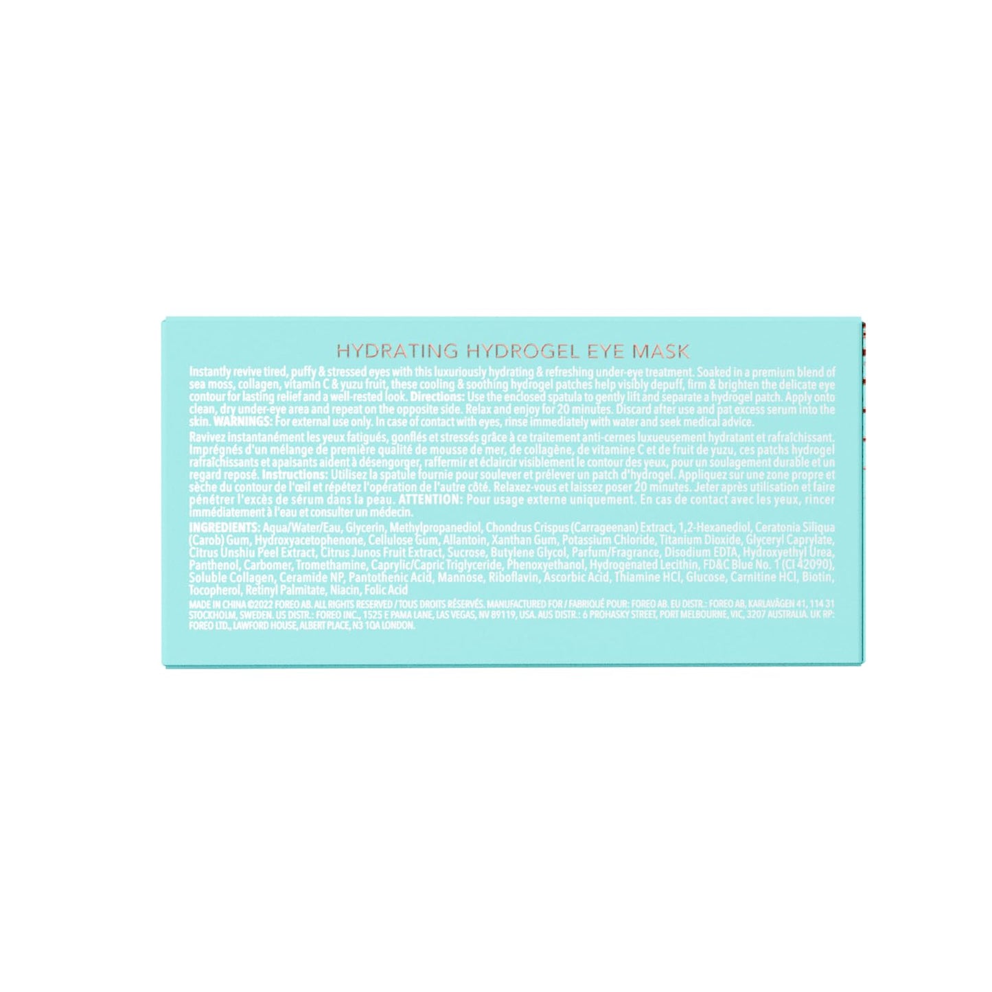 FOREO IRIS Hydrating Hydrogel Eye Mask - Dark Circles Under Eye Treatment for Women & Men - Puffy Eyes Treatment - Hydrating & Refreshing - Vegan - All Skin Types - 60 Under Eye Patches