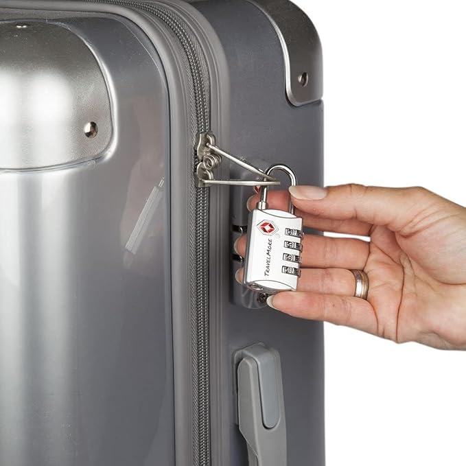 3 Pack TSA Luggage Locks with 4 Digit Combination – Heavy Duty Set Your Own Padlocks for Travel, Baggage, Suitcases & Backpacks - Silver