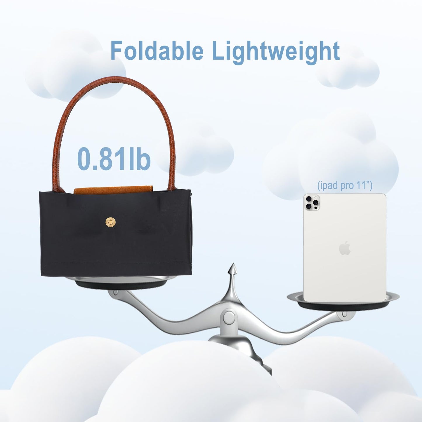 Large Work Tote Bag For Women: Black For 13-15" Laptop Foldable Lightweight - For Office Professionals College Students Aged 25-45 - Commute Travel