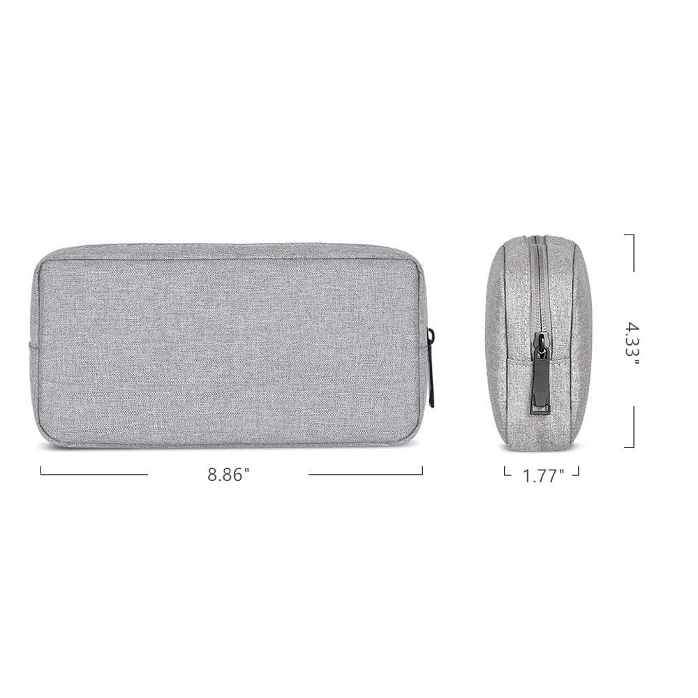 ERCRYSTO Universal Electronics/Accessories Soft Carrying Case Bag, Durable & Light-weight,Suitable for Out-going, Business, Travel and Cosmetics Kit (Big-Gray)