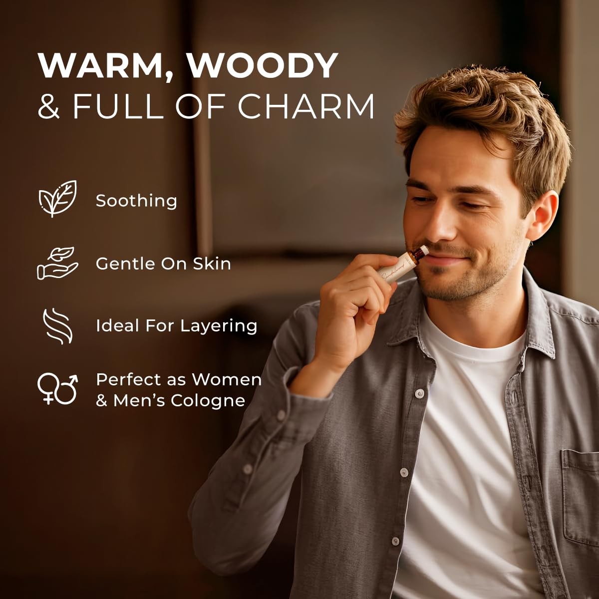 Gya Labs Sandalwood Essential Oil Roll On for Calming Essence Anywhere - Skincare and Captivating Scent for Both Women and Men - (0.34 Fl Oz) - Cruelty-Free, 100% Natural and Quality Assured