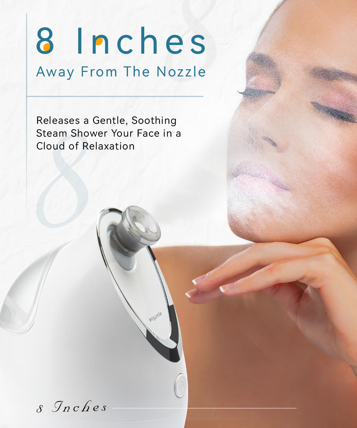 Kingsmile Facial Steamer, 3 in 1 Face Steamer for Facial,Compact NanoSteamer with Aromatherapy,Face Humidifier - Adjustable Nozzle, Warm Mist Steamer for Home SPA, Stainless Steel Skin Kit & Headband