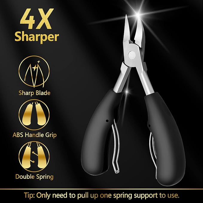 10 PCS Toenail Clippers Tool Kit, Modacraft Professional Podiatrist Nail Clippers Set for Thick & Ingrown Toenails Corrector Treatment, Wide Jaw Opening Nail Clippers Set for Seniors Pedicure, Unisex