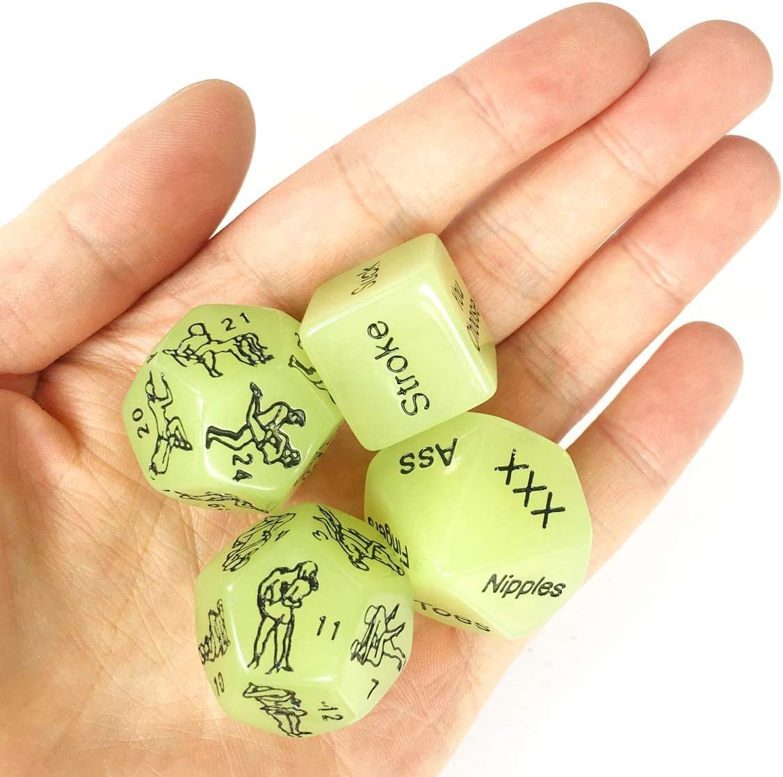 4 Pcs Dice Set Couple Games Date Night Dice, Glow in The Dark Couples Decision Dice Toys for Romantic Ideas, Funny Naughty Gifts for Adults Boyfriend Girlfriend Husband or Wife