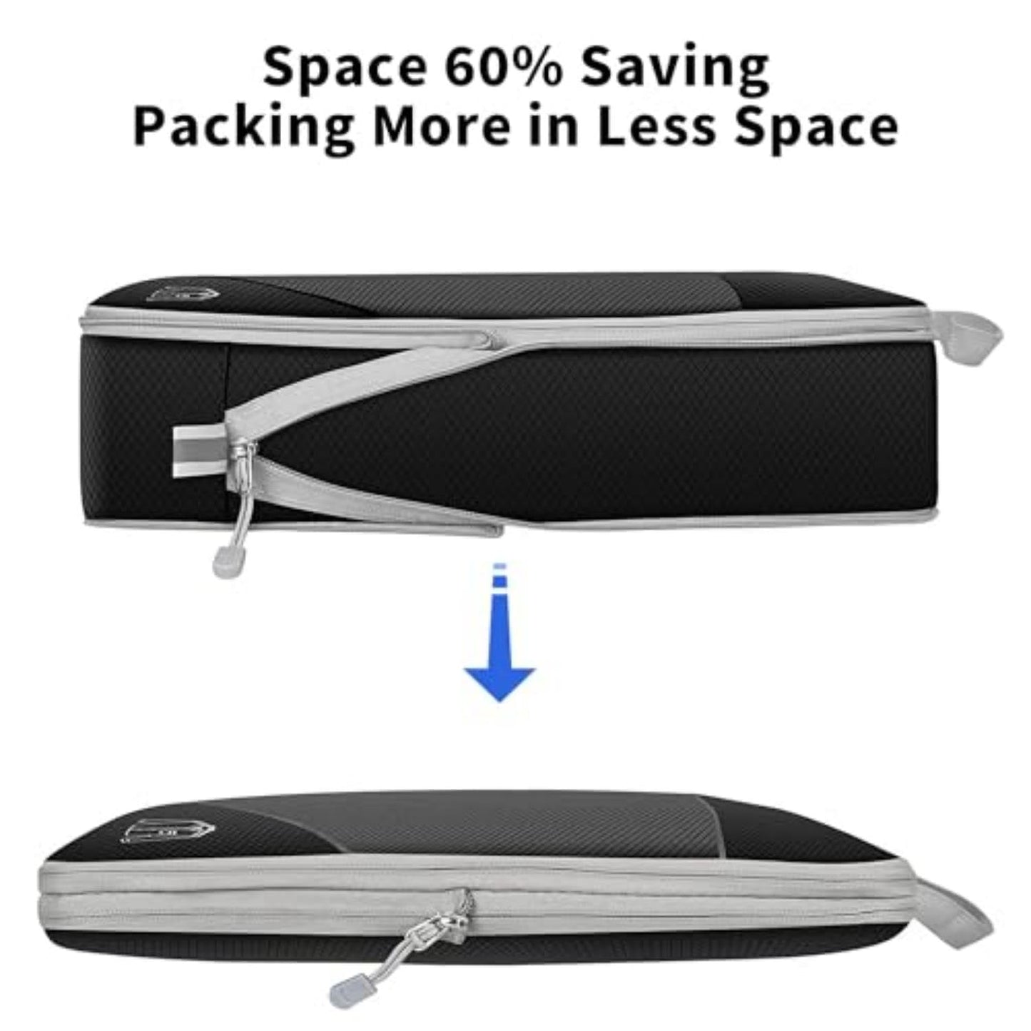 6 Set compression packing cubes travel accessories,Expandable Packing Organizers for Travel,Essentials Luggage Travel Bags,Packing Cubes for Suitcases, Cube Accessories for Women/Men