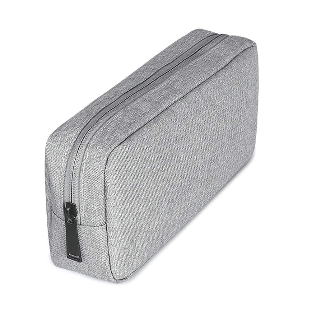 ERCRYSTO Universal Electronics/Accessories Soft Carrying Case Bag, Durable & Light-weight,Suitable for Out-going, Business, Travel and Cosmetics Kit (Big-Gray)