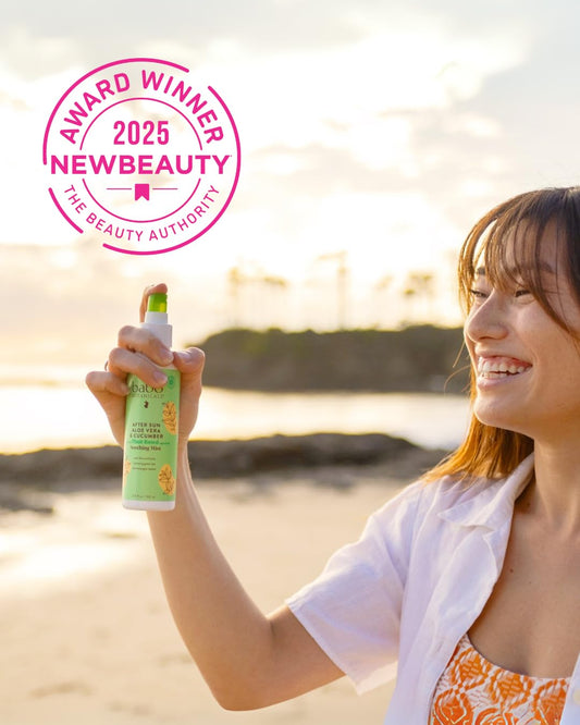 Babo Botanicals After Sun Soothing Mist - Aloe Vera & Cucumber - For Face, Body & Sensitive Skin - Non-Aerosol - No-touch application - EWG Verified - Alcohol-Free - Scented with cucumber extract