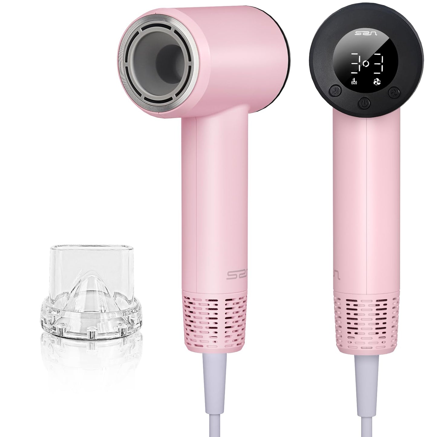 Mini Travel Hair Dryer for Women, 110000 RPM High-Speed Pink Small Blow Dryer, Portable Hairdryer for Fast Drying, Low Noise Thermo-Control, Compact Hair Dryer with Magnetic Nozzle