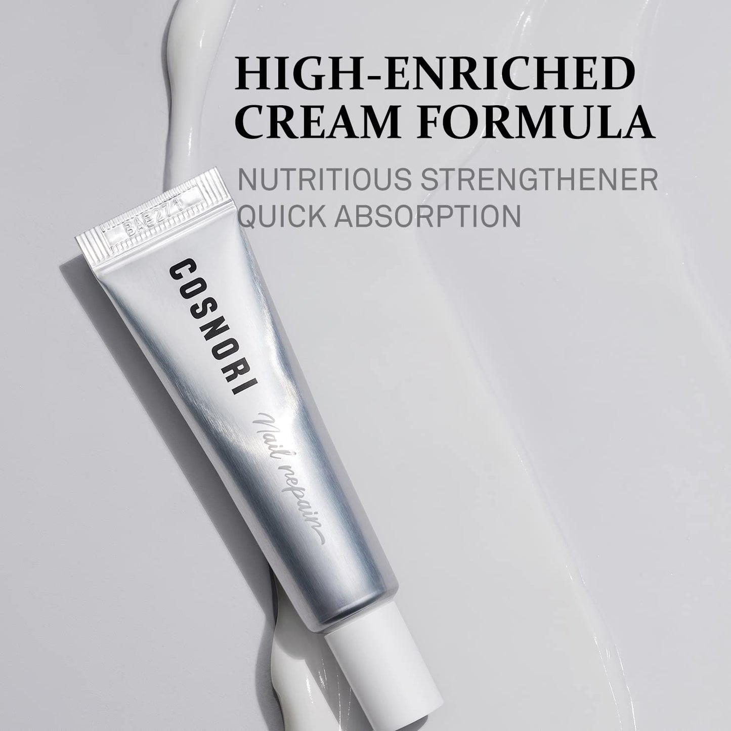 COSNORI Silk Repair Nail Cream - Intensive Nail & Cuticle Hydration with Silk-Fibroin - Non Oily Formula - For Dry & Damaged Nails - Gel Nail Recovery, 15ml (0.5 fl. oz.)