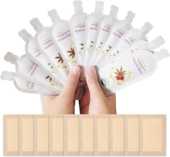 Castor Oil Pack Wrap 11.02 * 6.29in Large Self-Adhesive with 4Oz Organic Castor Oil Cold Pressed USDA Certified