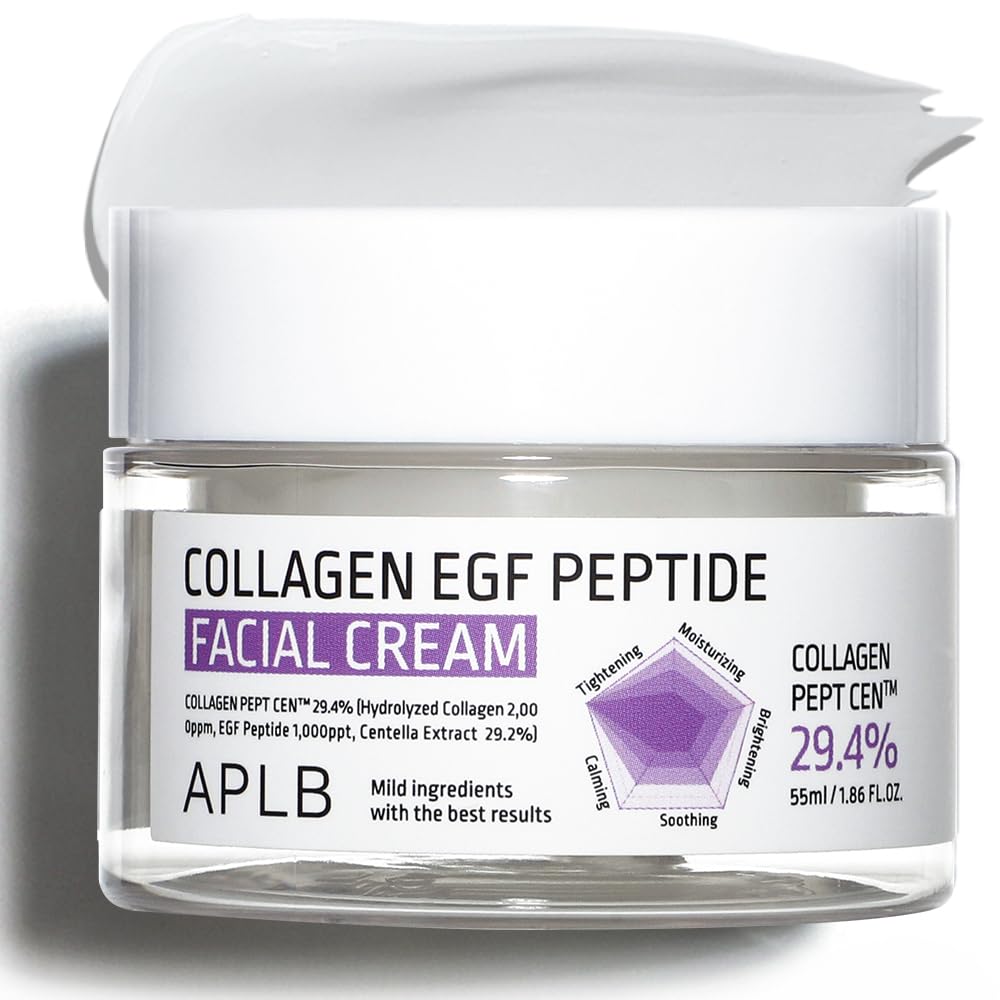 APLB Collagen EGF Peptide Facial Cream | COLLAGEN PEPT CEN™ 29.4% 1.86 FL.OZ/Korean Skincare, Elasticity care, Deep hydration, Revitalize for gentle and improve skin texture