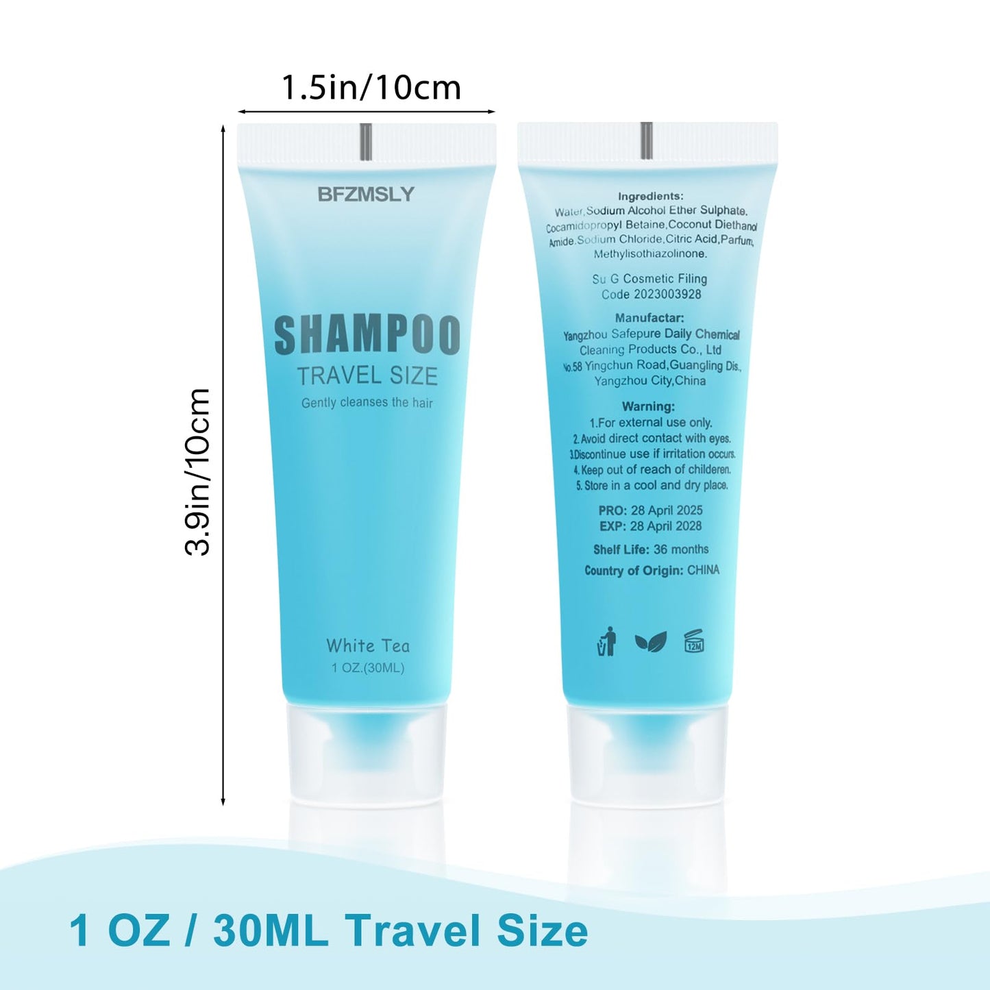 50 Sets Hotel Toiletries Set Bulk, 200 Pcs Travel Mini Bundle Amenities with Shampoo, Conditioner, Body Lotion & Bar Soap - White Tea Scent - Guest Supplies for Airbnb, Motel, Hospitality