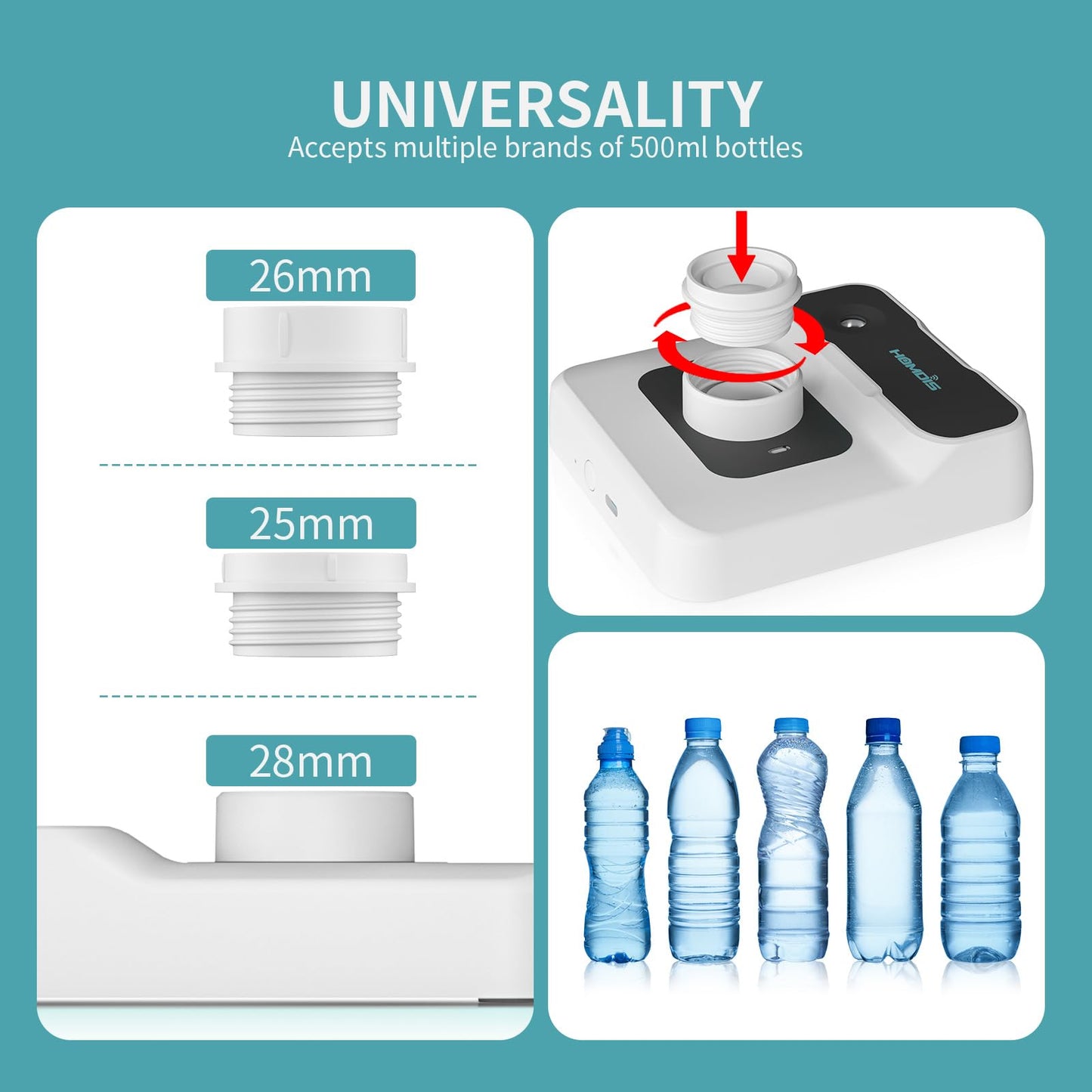 HOMDIS Portable Humidifiers for Travel, Small Mini Humidifier with Auto Shut-Off, Nightlight and Storage Bag for Hotel, Bedroom or Office, Plant Humidifier Indoor, White