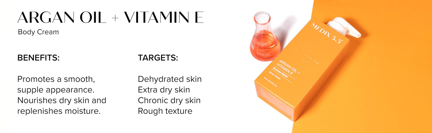 Medix 5.5 Body Cream, Argan Oil + Vitamin E, 15 fl oz (444 ml)