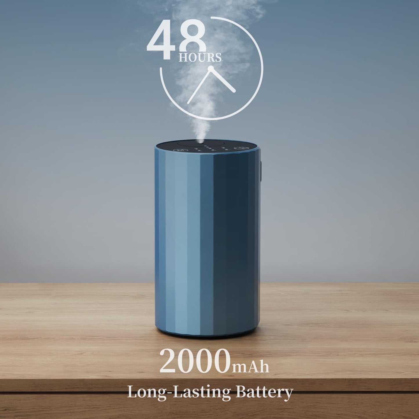 Waterless Essential Oil Diffuser Aromatherapy Scent Diffusers for Home Large Room, Bedroom, Car, Office, Desk, Battery Operated Mini Portable Air Freshener, 3 Countdown Timers & 3 Mist Levels