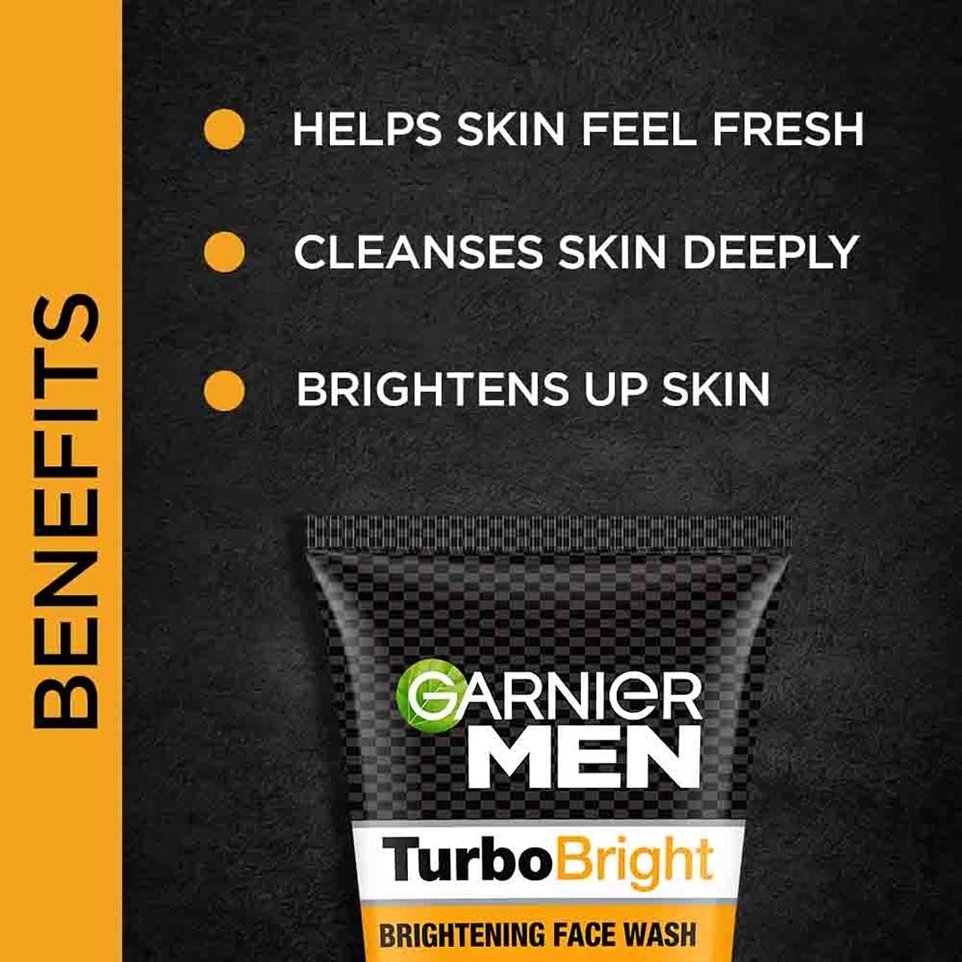 Garnier Men TurboBright Face Wash, 100 Gram