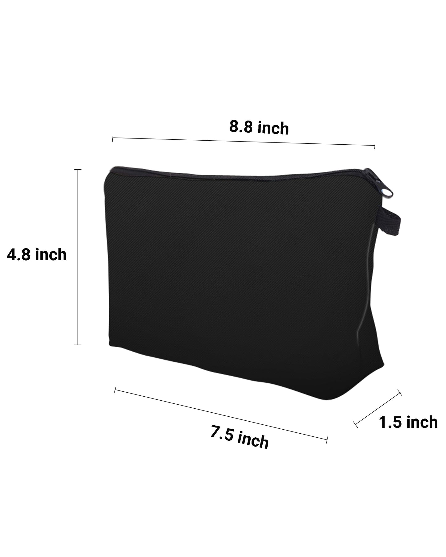 Cute Travel Makeup Bag Cosmetic Bag Small Pouch Gift for Women (Plain Black)