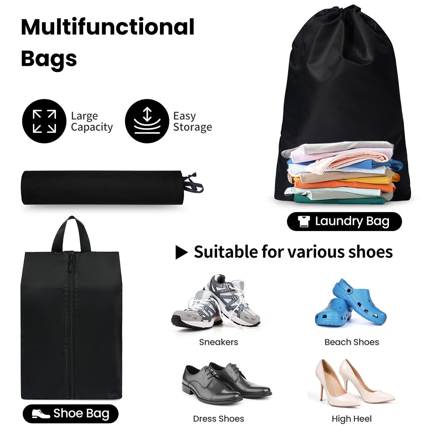 Packing Cubes for Travel | 10 Set, 8 Set |Durable Luggage Organizer 4 Size(Extra Large, Large, Medium, Small),Comprehensive Cubes for Toiletry,Underwear, Shoe,Travel Essentials,Efficient Women Gifts