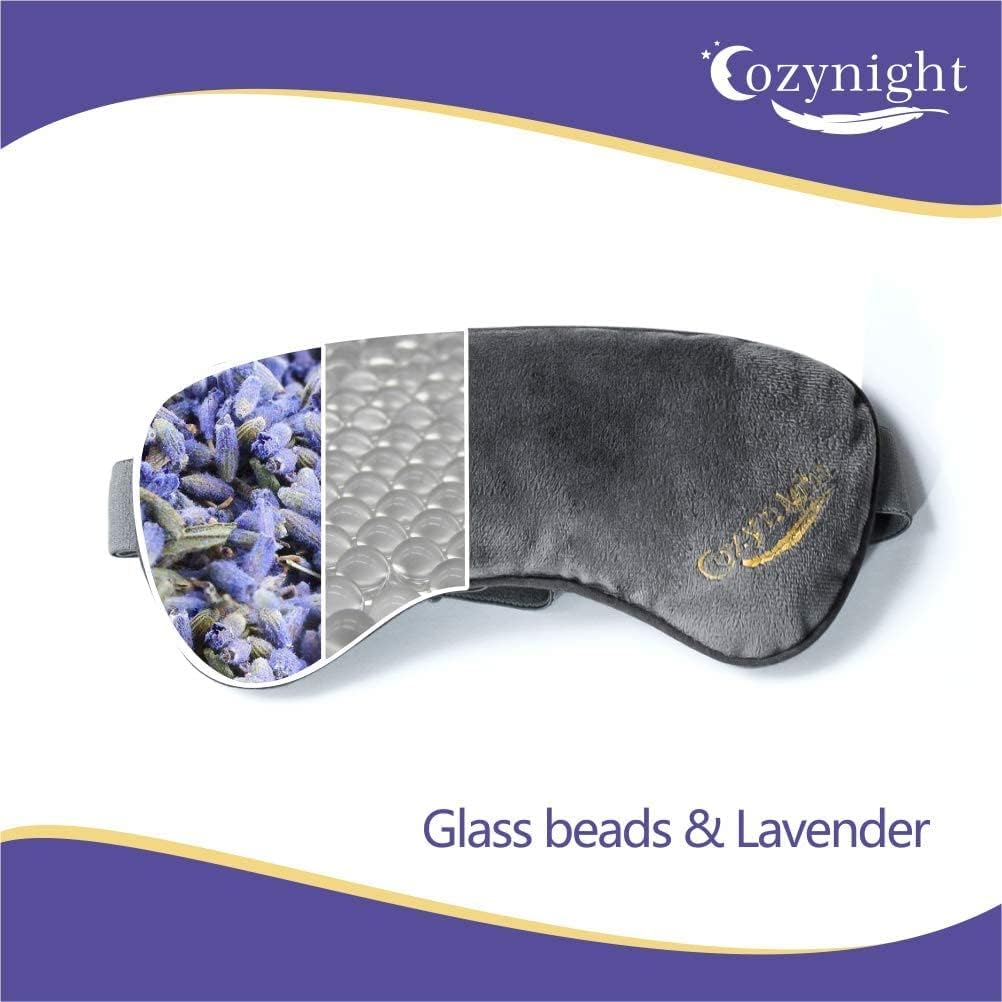 Cozynight Weighted Lavender Eye Mask for Sleeping, Yoga, Dry Eyes, Headache, Migraine Relief - Great Relaxation Gifts for Mom, Dad, Women, Men - Aromatherapy Lavender Eye Pillow Gift