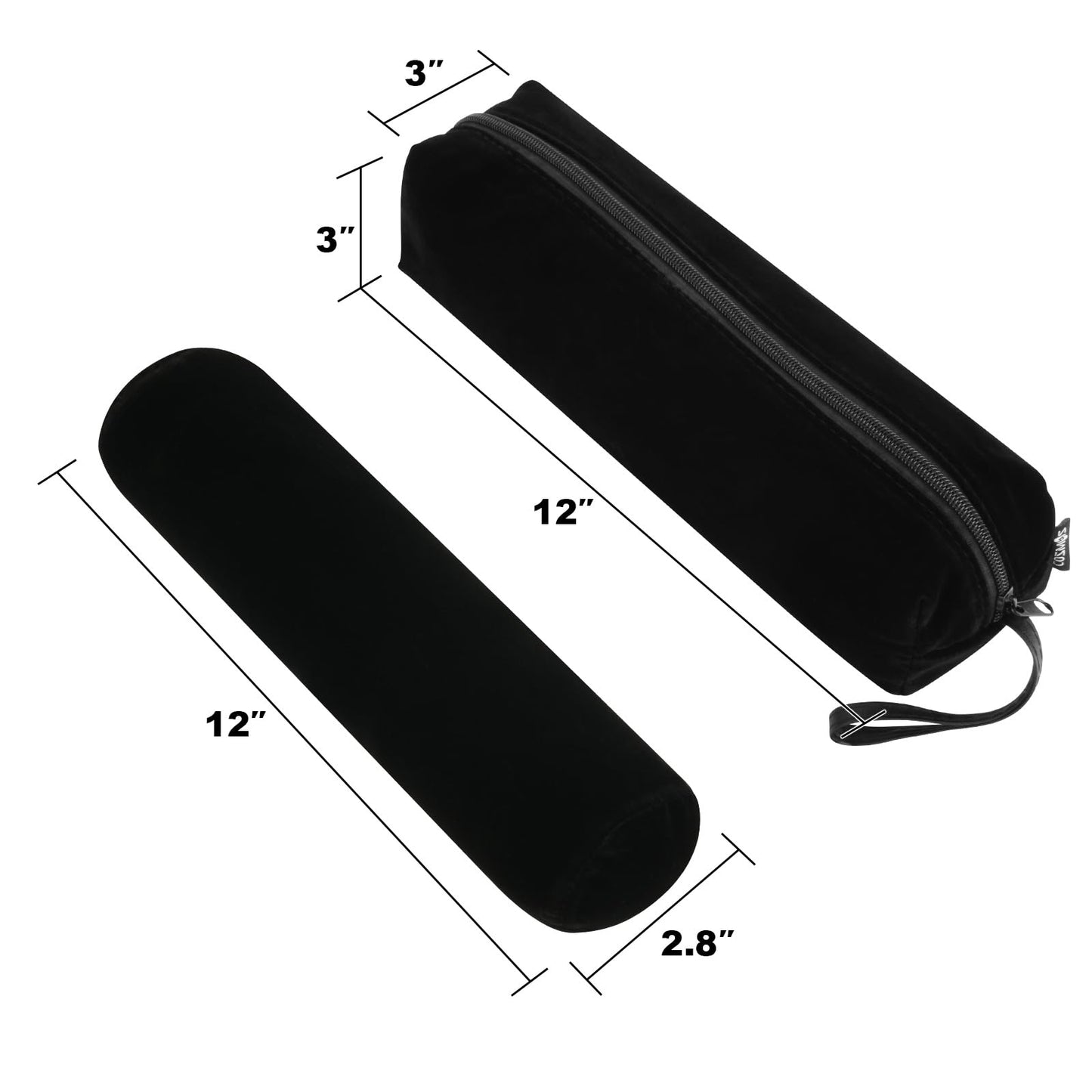 Cosmos Velvet Watch Roll Pouch Organizer Travel Storage Bag Watch Travel Carry Case Bag Water Pouch Organizer with Removable Roll Insert Velvet Holder, Black Color