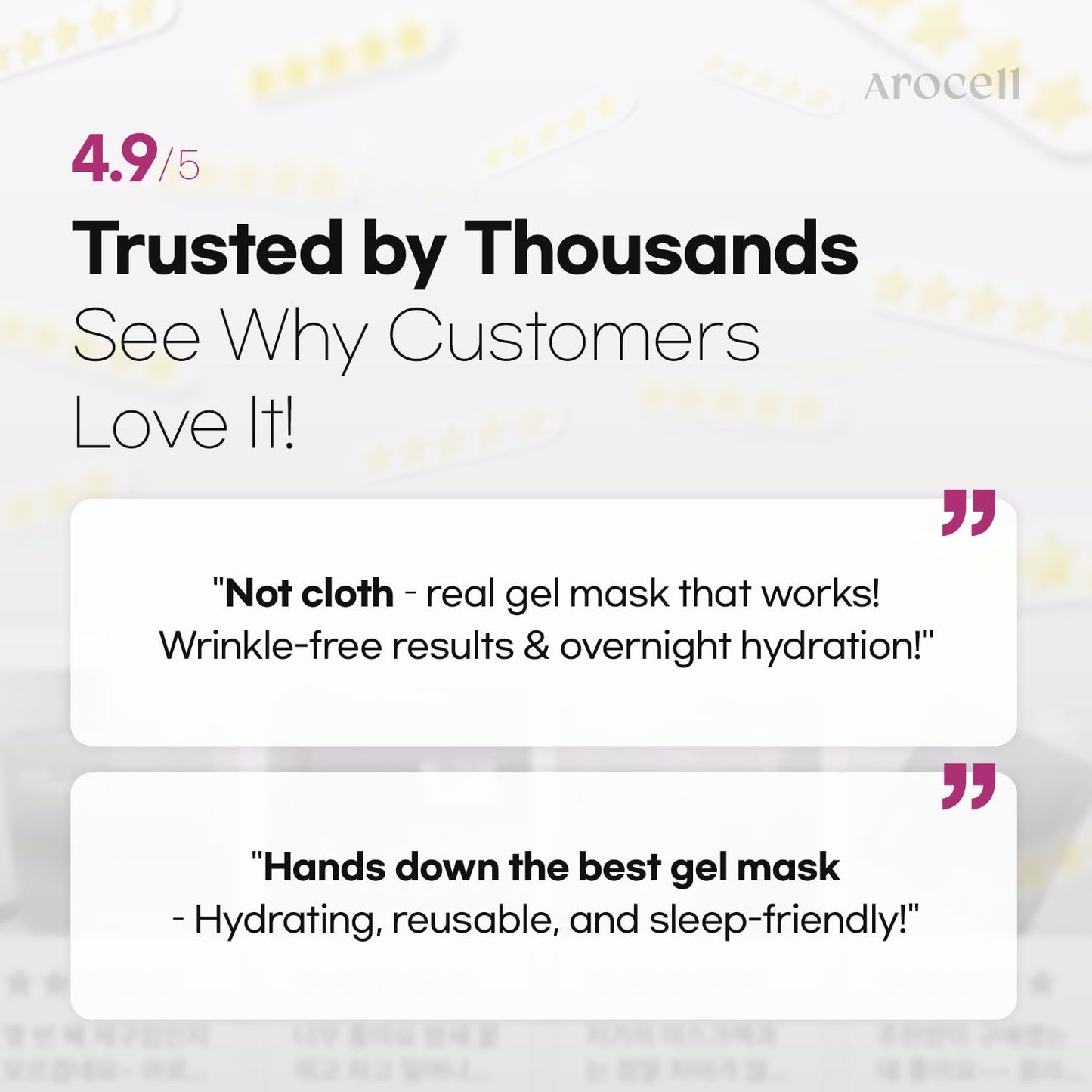 AROCELL Super Collagen Mask 4 Facial Sheet 5,000,000ppb Overnight Dual Matrix Hydrogel Masks with Low Molecular Weight Collagen for Elasticity Hydrating Anti-Aging Cooling Korean Skincare, 43g x 4ea