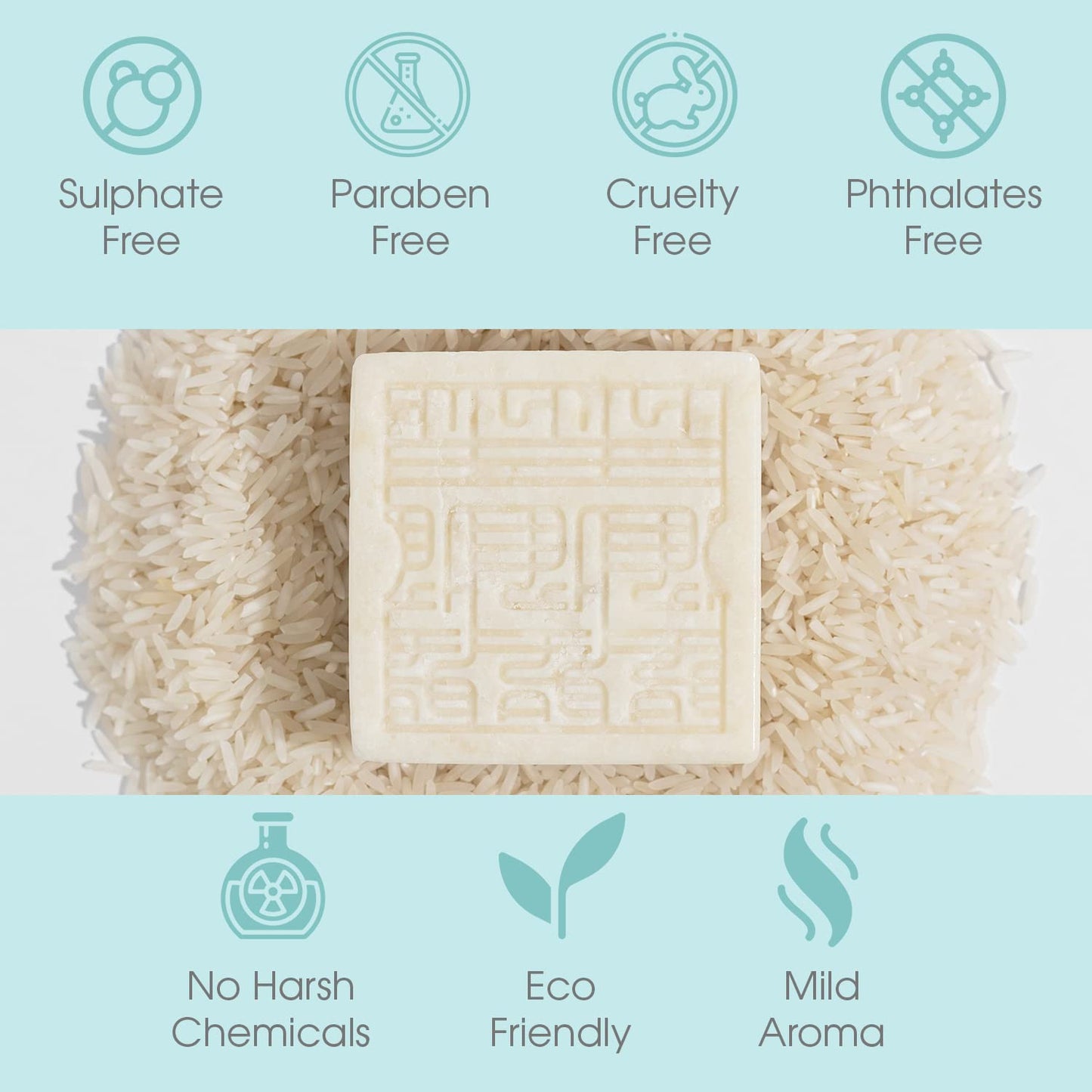 Thrivosh Rice Water for Hair Growth Shampoo Bar – 2 in 1 Shampoo and Conditioner – pH Balanced Vegan Friendly Dry Shampoo Bar for All Hair Types – Anti-Loss and Repairing 100g