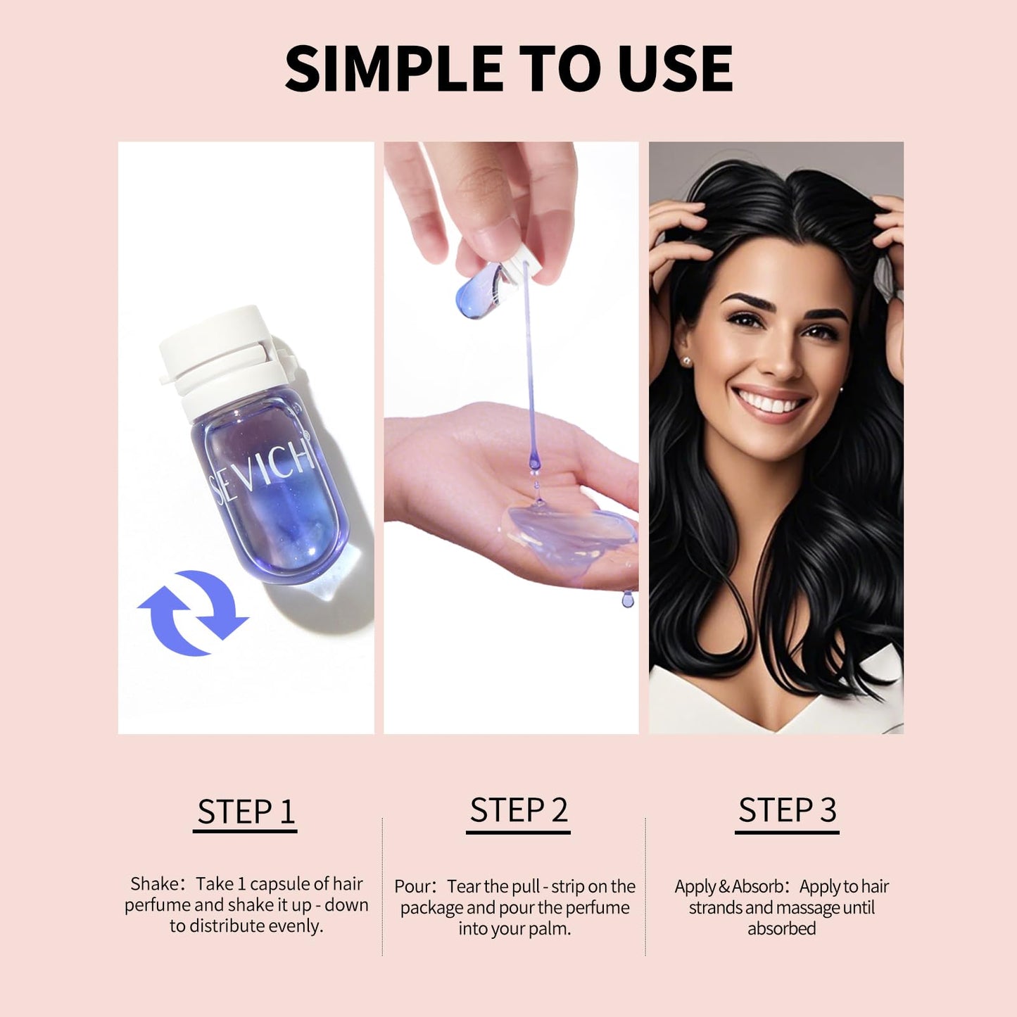 SEVICH Perfume Hair Oil Capsules 15-Pack, 2-in-1 Hair Treatment & Lightweight Serum, Heat & UV Protection, Frizz Control & Shine, Portable Travel Hair Care for All Hair Types