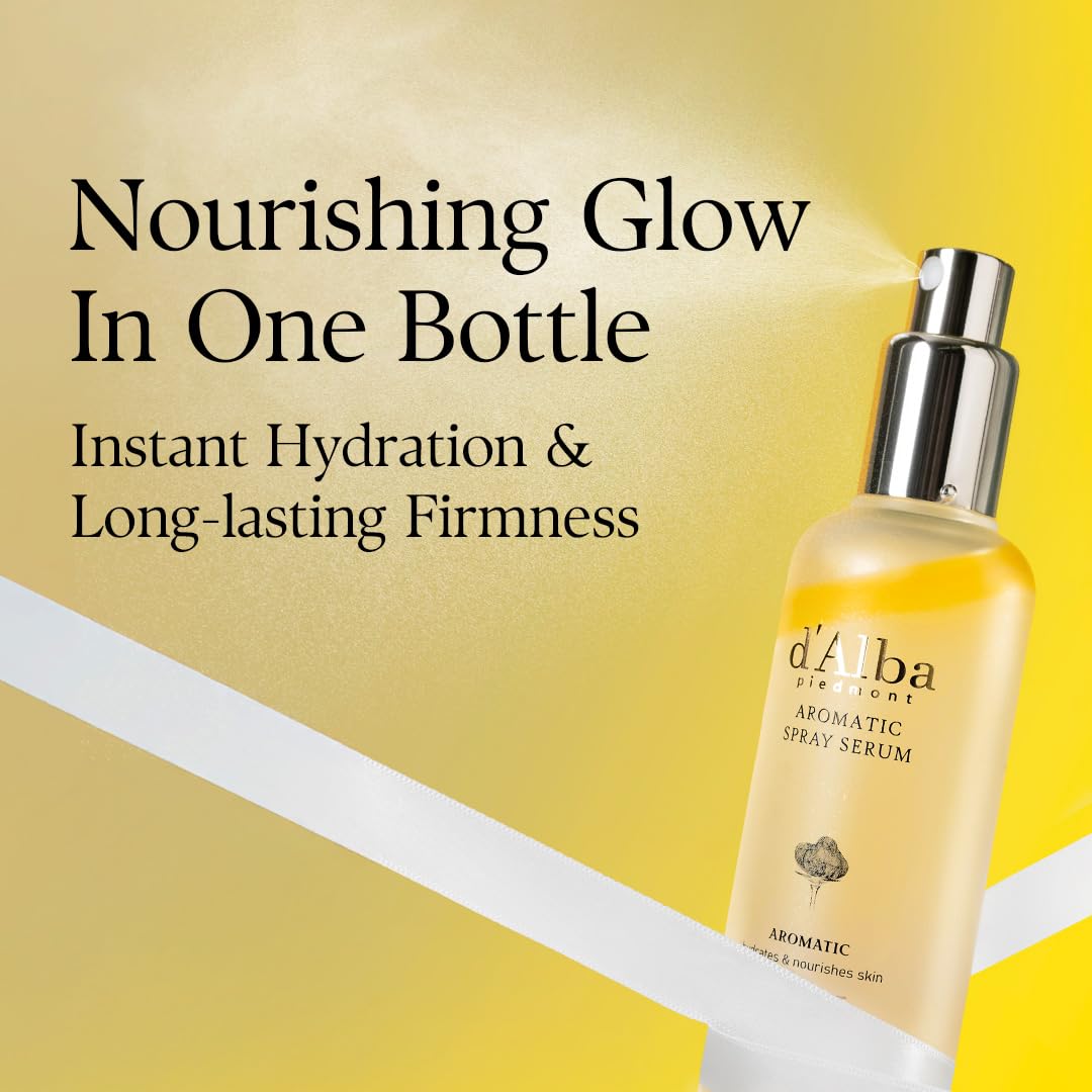 d'alba Piedmont Italian White Truffle First Aromatic Spray Serum, Fragrant VEGAN Glowy Antioxidant Face Mist, Deep Hydration Skin Firmness, Korean Skin Care (2.02 fl.oz)
