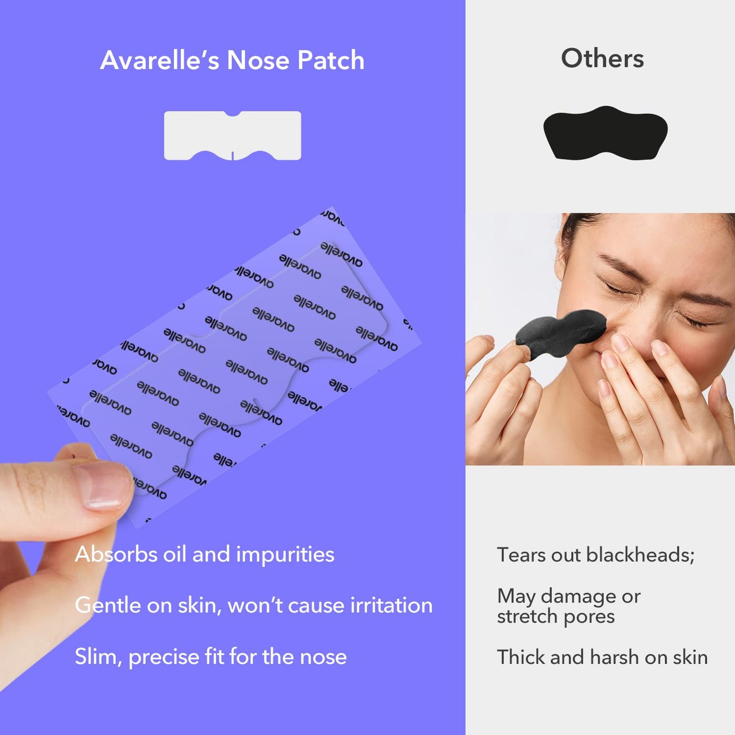 Avarelle ZitOut Nose Patches (16 Patches) | Tea Tree Acne Patches for Nose Zits & Pore Blackhead | Nose Strips for Blackheads with Niacinamide | Blackhead Strips | Hydrocolloid Nose Patches
