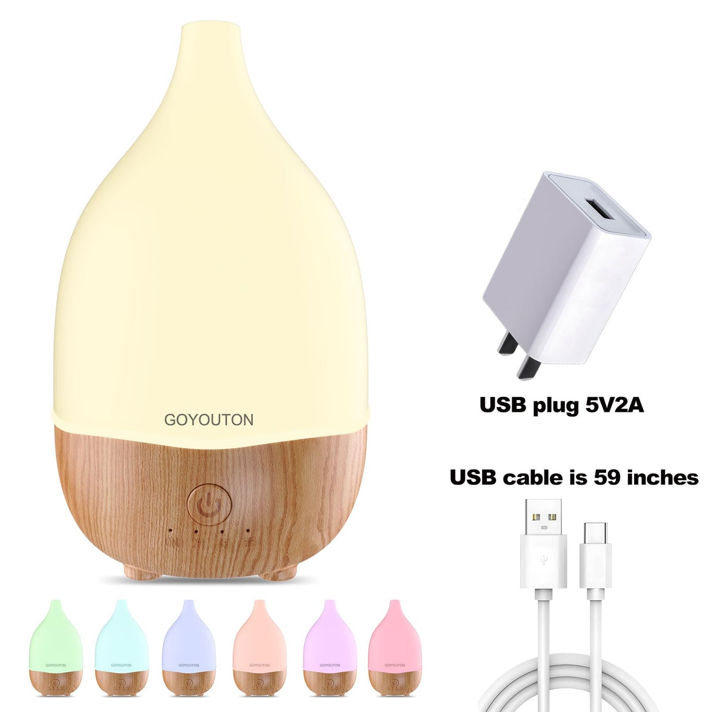 Essential Oil Diffuser, 200ml Small Aromatherapy Diffuser with 7 Color LED Lights Quiet Waterless Auto Shuts-Off,Air Humidifier Aroma Diffuser,Ultrasonic Diffusers for Essential Oils for Office Home