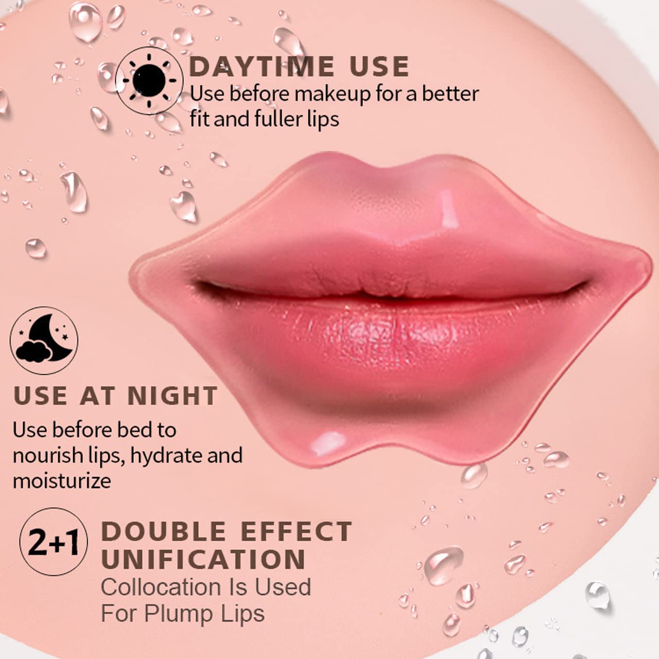 MEICOLY Moisturizing Lip Masks Crystal Collagen Eye Mask Gel Anti-Aging Eye Patches Dark Circle Remover 18 Packs with Box