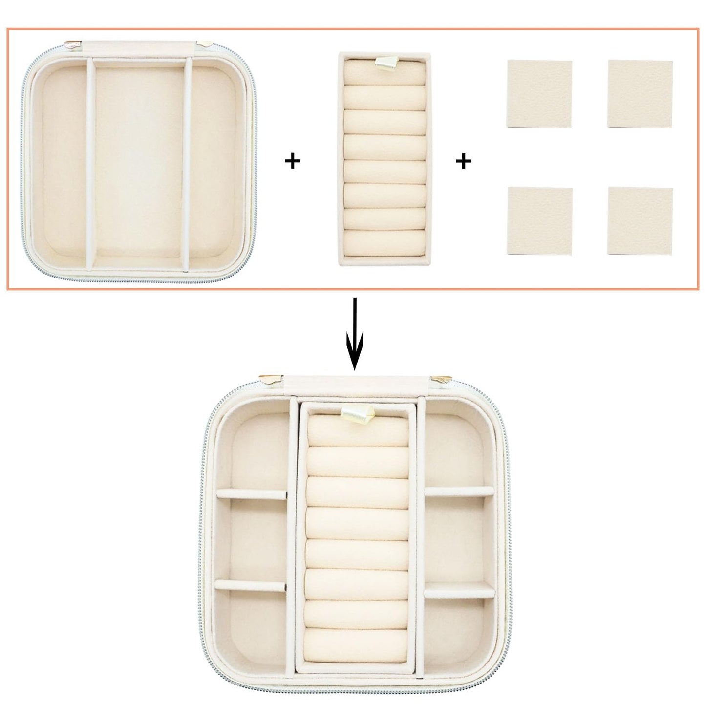 Cuifdem Travel Jewelry Case, Small Jewelry Box With Mirror, Velvet Travel Jewelry Organizer for Women, Jewelry Boxes for Women Storage Necklace Ring Earrings (Dark Green)