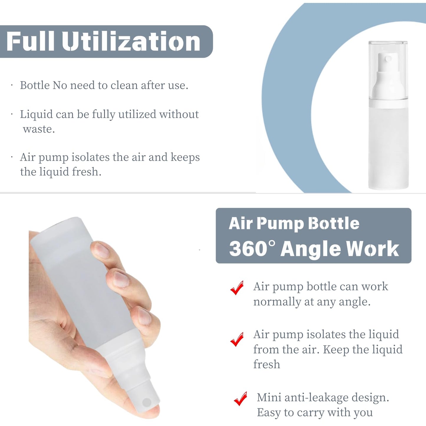 FaceBucks 1oz/30ml-Small Spray Bottle 360° Angle Work, Portable Refillable Leak Proof Travel Mini Spray Bottle.For Perfume Toner Hair spray Facial Moisturizing 【1oz/30ml-(Pack of 2) & Spary Bottle】