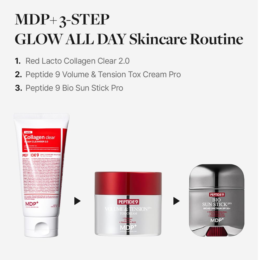 MDP+ Peptide 9 Bio Sunstick Pro | Korean Sunscreen Stick SPF 50+ | Lightweight, Non-Greasy Broad Spectrum UV Protection for Face & Body