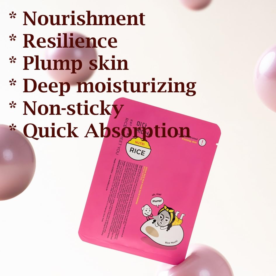 MIDHA Rice Milk Mask Nutri Firming, nourishing and firming facial sheet mask 5ea 1Pack, help to firm and provides the nutrition to the skin