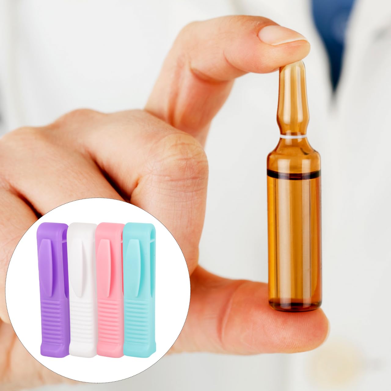 Unomor 8pcs Ampoule Bottle Opener Small Ampule Breaker Glass Ampoule Breaker Small Ampoule Opener Reusable Ampoule Opener White Accessories Jar Opener Plastic Pill Nurse Glass Bottle Cap