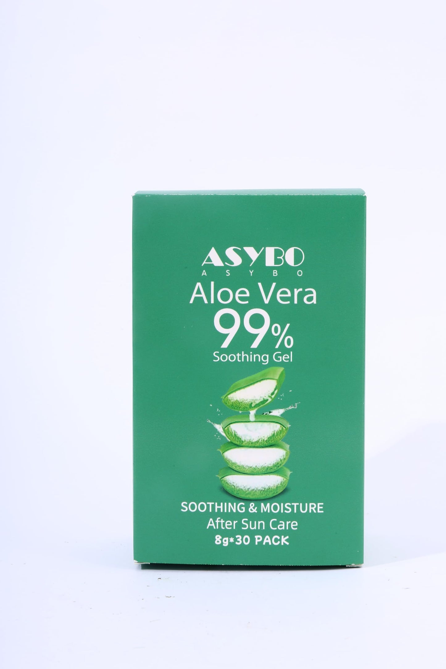 ASYBO 30 Pack Natural Aloe Vera Gel -99% Pure Moisturizing Aloe Vera, Soothing and Hydrating, Sunburn and Scar Repair, Portable Travel Size, After Sun Care for Face Body Hair