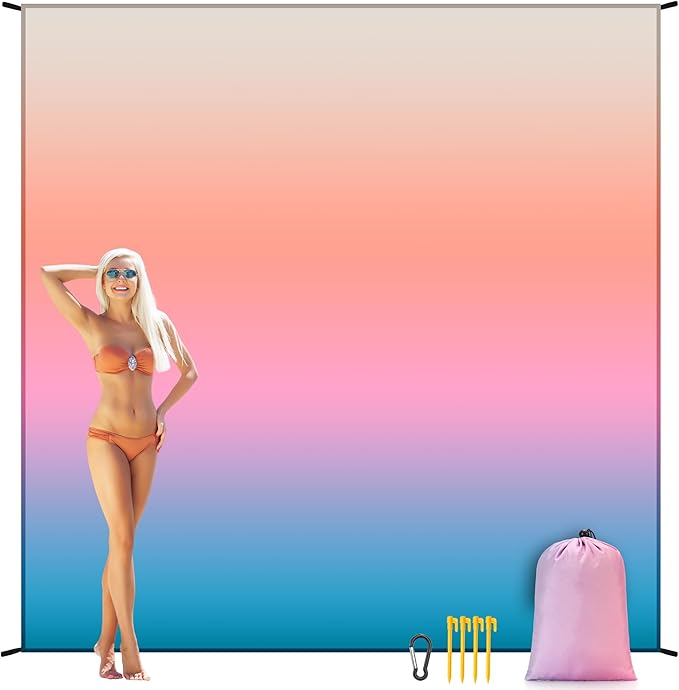 AISPARKY Beach Blanket Waterproof Sandproof Extra Large Beach Mat 79" X 83"/120"x108" for 2-8 Adults Quick Drying Durable Outdoor Picnic Mat for Travel, Camping, Hiking