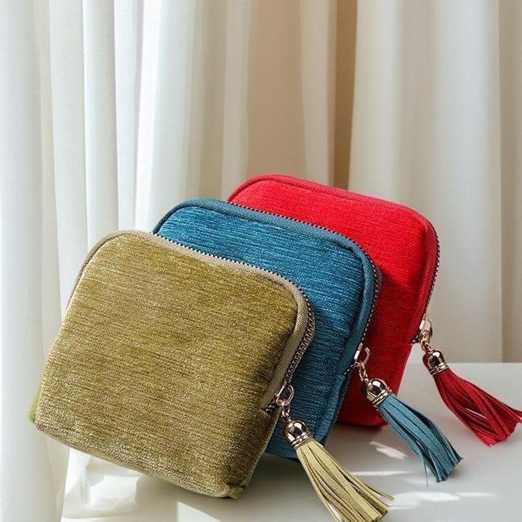 LOTOFUN Jewelry Organizer Case for Travel: 5-Layer Velvet Zipper Pouch Bag for Bangles Link Bracelets Storage Protect from Tangle Scratch (Avocado Green)