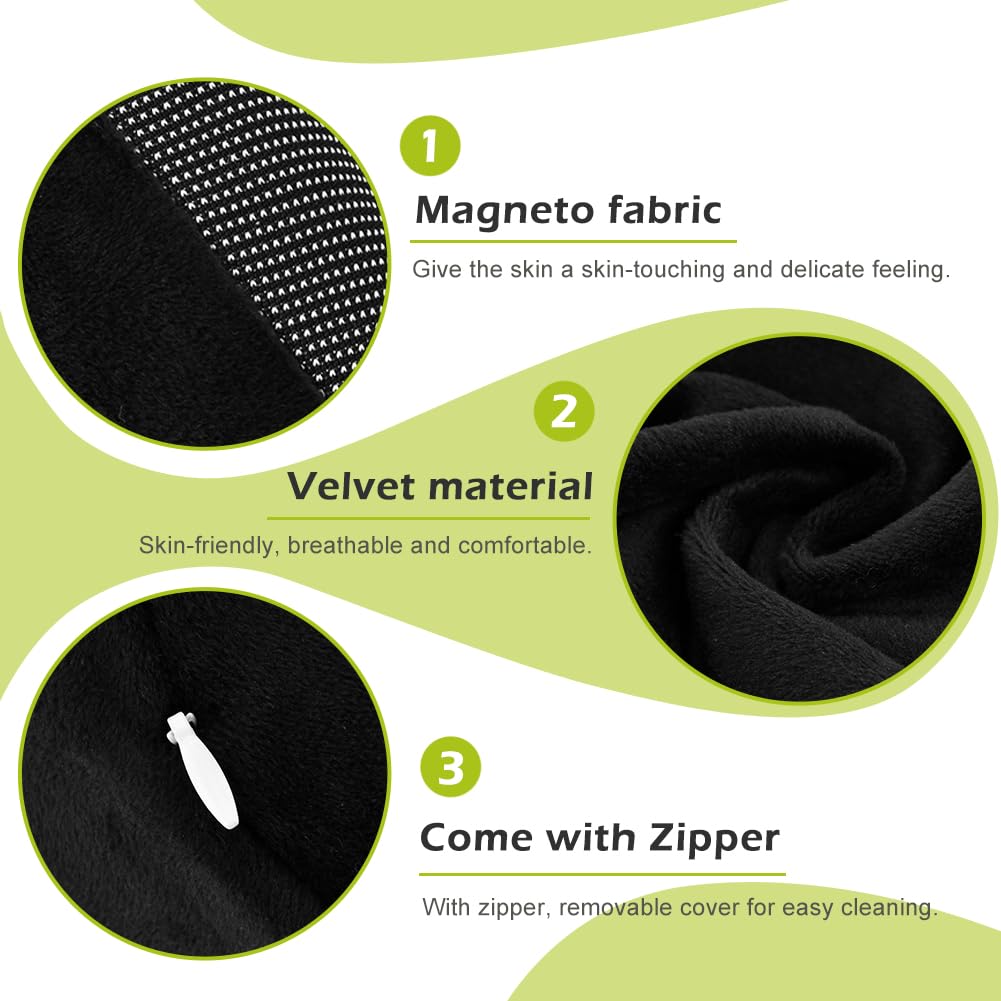 Hooded Travel Neck Pillow, Soft Travel Pillow with Earplugs & Eye Mask U Shaped Memory Foam Neck Pillow with Hood for Airplane, Office, Cars Sleeping Rest(Black)