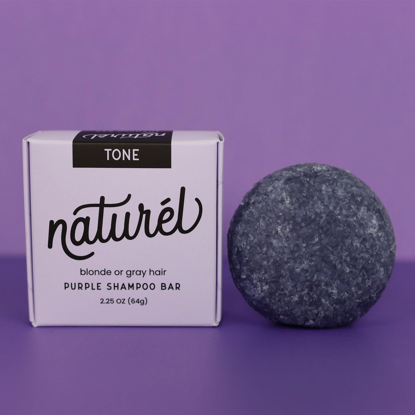 Naturel Purple Toning Shampoo Bar, Blonde or Grey Hair Toning Shampoo Bar with Biotin and Almond Oil, Vegan, Zero Waste, Cruelty Free, Made in USA